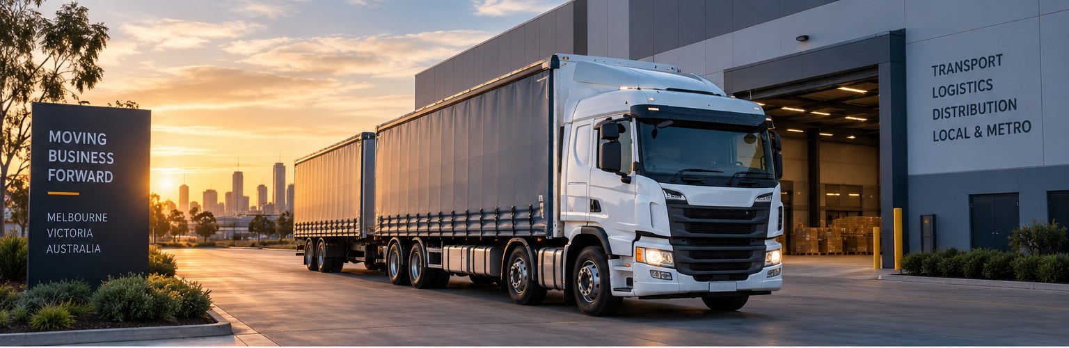 Semi trailer at warehouse